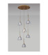 Baldwin 42cm Round Multiple Pendant 2.5m Curved Cone Glass (U) 6 Light G9 French Gold/Iridescent/Opal/Matt Gold-14