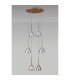 Baldwin 42cm Round Multiple Pendant 2.5m Curved Cone Glass (U) 6 Light G9 French Gold/Iridescent/Opal/Matt Gold-16