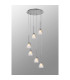 Baldwin 42cm Round Multiple Pendant 2.5m Curved Cone Glass (U) 6 Light G9 Polished Chrome/Iridescent/Opal-3