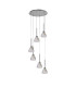 Baldwin 42cm Round Multiple Pendant 2.5m Curved Cone Glass (U) 6 Light G9 Polished Chrome/Iridescent/Opal-4