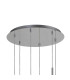 Baldwin 42cm Round Multiple Pendant 2.5m Curved Cone Glass (U) 6 Light G9 Polished Chrome/Iridescent/Opal-5