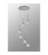 Baldwin 42cm Round Multiple Pendant 2.5m Curved Cone Glass (U) 6 Light G9 Polished Chrome/Iridescent/Opal-14