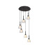 Baldwin 42cm Round Multiple Pendant 2.5m Curved Cone Glass (U) 6 Light G9 Satin Black/Iridescent/Opal-1