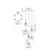 Baldwin 42cm Round Multiple Pendant 2.5m Curved Cone Glass (U) 6 Light G9 Satin Black/Iridescent/Opal-2