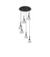 Baldwin 42cm Round Multiple Pendant 2.5m Curved Cone Glass (U) 6 Light G9 Satin Black/Iridescent/Opal-4
