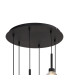 Baldwin 42cm Round Multiple Pendant 2.5m Curved Cone Glass (U) 6 Light G9 Satin Black/Iridescent/Opal-5