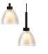 Baldwin 42cm Round Multiple Pendant 2.5m Curved Cone Glass (U) 6 Light G9 Satin Black/Iridescent/Opal-6