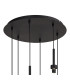 Baldwin 42cm Round Multiple Pendant 2.5m Curved Cone Glass (U) 6 Light G9 Satin Black/Iridescent/Opal-8