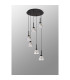 Baldwin 42cm Round Multiple Pendant 2.5m Curved Cone Glass (U) 6 Light G9 Satin Black/Iridescent/Opal-13
