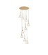 Baldwin 52cm Round Multiple Pendant 2.5m Curved Cone Glass (U) 9 Light G9 French Gold/Iridescent/Opal-1