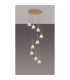 Baldwin 52cm Round Multiple Pendant 2.5m Curved Cone Glass (U) 9 Light G9 French Gold/Iridescent/Opal-3