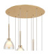 Baldwin 52cm Round Multiple Pendant 2.5m Curved Cone Glass (U) 9 Light G9 French Gold/Iridescent/Opal-5