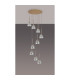 Baldwin 52cm Round Multiple Pendant 2.5m Curved Cone Glass (U) 9 Light G9 French Gold/Iridescent/Opal-12
