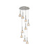 Baldwin 52cm Round Multiple Pendant 2.5m Curved Cone Glass (U) 9 Light G9 Polished Chrome/Iridescent/Opal-1