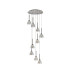 Baldwin 52cm Round Multiple Pendant 2.5m Curved Cone Glass (U) 9 Light G9 Polished Chrome/Iridescent/Opal-4