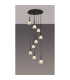 Baldwin 52cm Round Multiple Pendant 2.5m Curved Cone Glass (U) 9 Light G9 Satin Black/Iridescent/Opal-3
