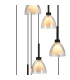 Baldwin 52cm Round Multiple Pendant 2.5m Curved Cone Glass (U) 9 Light G9 Satin Black/Iridescent/Opal-6