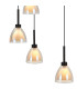 Baldwin 52cm Round Multiple Pendant 2.5m Curved Cone Glass (U) 9 Light G9 Satin Black/Iridescent/Opal-8