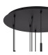 Baldwin 52cm Round Multiple Pendant 2.5m Curved Cone Glass (U) 9 Light G9 Satin Black/Iridescent/Opal-9