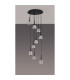 Baldwin 52cm Round Multiple Pendant 2.5m Curved Cone Glass (U) 9 Light G9 Satin Black/Iridescent/Opal-14