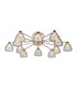 Baldwin 93cm Semi Flush Curved Cone Glass (U) 12 Light G9 French Gold/Iridescent/Opal-1