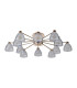 Baldwin 93cm Semi Flush Curved Cone Glass (U) 12 Light G9 French Gold/Iridescent/Opal-4
