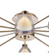 Baldwin 93cm Semi Flush Curved Cone Glass (U) 12 Light G9 French Gold/Iridescent/Opal-5