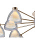 Baldwin 93cm Semi Flush Curved Cone Glass (U) 12 Light G9 French Gold/Iridescent/Opal-7