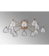Baldwin 93cm Semi Flush Curved Cone Glass (U) 12 Light G9 French Gold/Iridescent/Opal-14