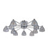 Baldwin 93cm Semi Flush Curved Cone Glass (U) 12 Light G9 Polished Chrome/Iridescent/Opal-4