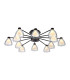 Baldwin 93cm Semi Flush Curved Cone Glass (U) 12 Light G9 Satin Black/Iridescent/Opal-1