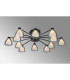 Baldwin 93cm Semi Flush Curved Cone Glass (U) 12 Light G9 Satin Black/Iridescent/Opal-3