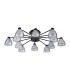 Baldwin 93cm Semi Flush Curved Cone Glass (U) 12 Light G9 Satin Black/Iridescent/Opal-4