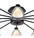 Baldwin 93cm Semi Flush Curved Cone Glass (U) 12 Light G9 Satin Black/Iridescent/Opal-5