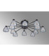 Baldwin 93cm Semi Flush Curved Cone Glass (U) 12 Light G9 Satin Black/Iridescent/Opal-13