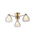 Baldwin 45.5cm Semi Flush Curved Cone Glass (U) 3 Light G9 French Gold/Iridescent/Opal-1