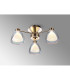 Baldwin 45.5cm Semi Flush Curved Cone Glass (U) 3 Light G9 French Gold/Iridescent/Opal-3