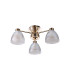Baldwin 45.5cm Semi Flush Curved Cone Glass (U) 3 Light G9 French Gold/Iridescent/Opal-4