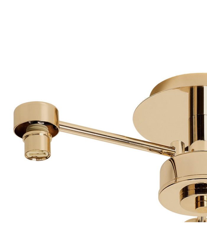 Baldwin 45.5cm Semi Flush Curved Cone Glass (U) 3 Light G9 French Gold/Iridescent/Opal-5