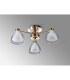 Baldwin 45.5cm Semi Flush Curved Cone Glass (U) 3 Light G9 French Gold/Iridescent/Opal-10