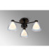 Baldwin 45.5cm Semi Flush Curved Cone Glass (U) 3 Light G9 Satin Black/Iridescent/Opal-3