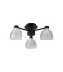 Baldwin 45.5cm Semi Flush Curved Cone Glass (U) 3 Light G9 Satin Black/Iridescent/Opal-4
