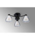 Baldwin 45.5cm Semi Flush Curved Cone Glass (U) 3 Light G9 Satin Black/Iridescent/Opal-10