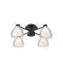 Baldwin 48cm Semi Flush Curved Cone Glass (U) 4 Light G9 Satin Black/Iridescent/Opal-1