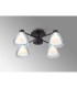 Baldwin 48cm Semi Flush Curved Cone Glass (U) 4 Light G9 Satin Black/Iridescent/Opal-3