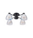 Baldwin 48cm Semi Flush Curved Cone Glass (U) 4 Light G9 Satin Black/Iridescent/Opal-4