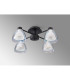 Baldwin 48cm Semi Flush Curved Cone Glass (U) 4 Light G9 Satin Black/Iridescent/Opal-10