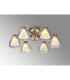 Baldwin 53cm Semi Flush Curved Cone Glass (U) 6 Light G9 French Gold/Iridescent/Opal-3