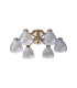Baldwin 53cm Semi Flush Curved Cone Glass (U) 6 Light G9 French Gold/Iridescent/Opal-4