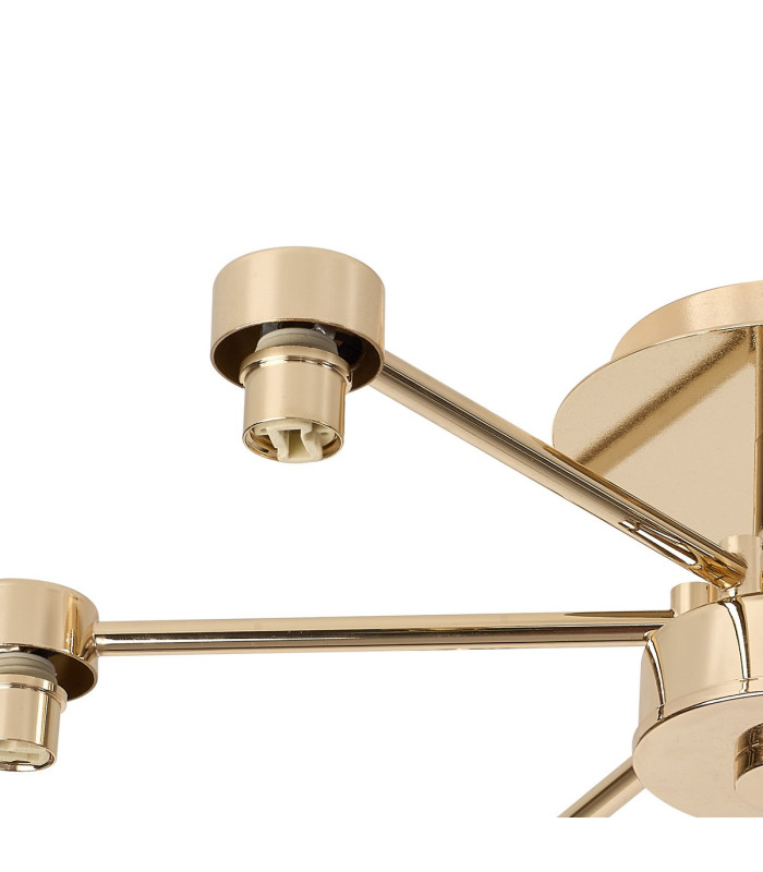 Baldwin 53cm Semi Flush Curved Cone Glass (U) 6 Light G9 French Gold/Iridescent/Opal-5